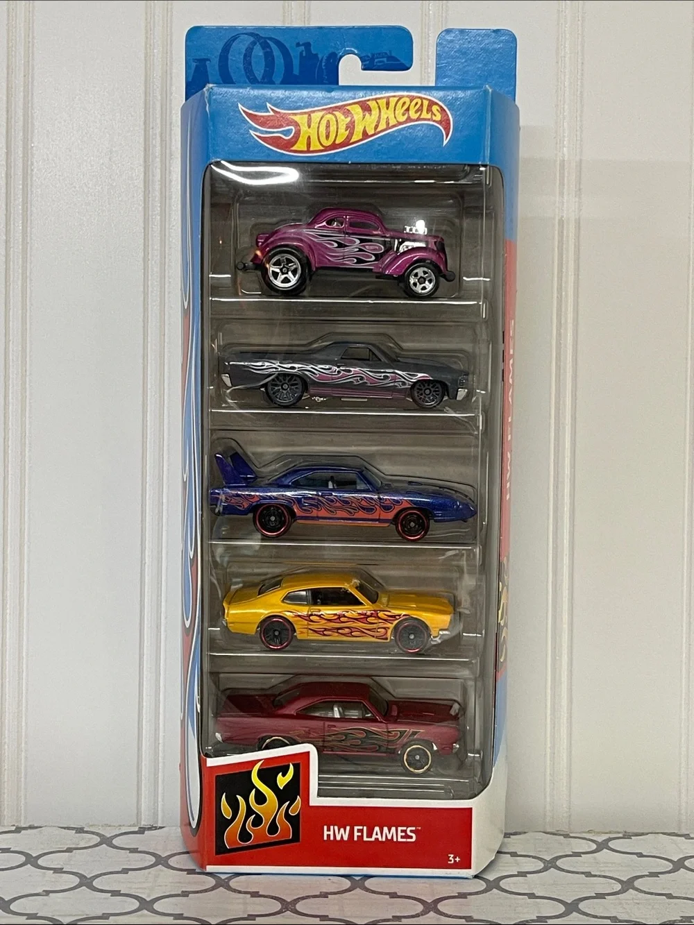 Hot Wheels Flames 5-Pack - Multi-Color Die-Cast Cars from 2019